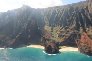 hidden beaches along the Napali Coast 